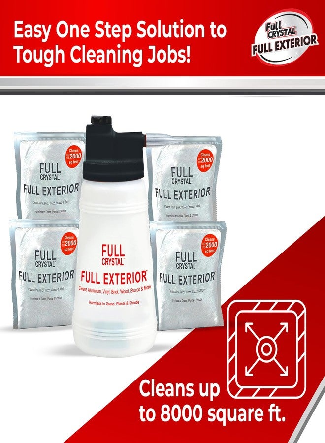Full Crystal Full Exterior Kit - Bottle, Lid with Hose Attachment and 16oz (4 x 4oz). Crystal Powder Outdoor Cleaner : Non-Toxic, No Scrub, No Rinse Cleaning Kit - Shipped Product Packaging May Vary - Image 2